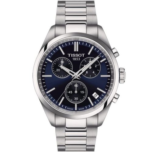 Tissot PR 100 Quartz Chronograph Stainless Steel / Blue / Bracelet